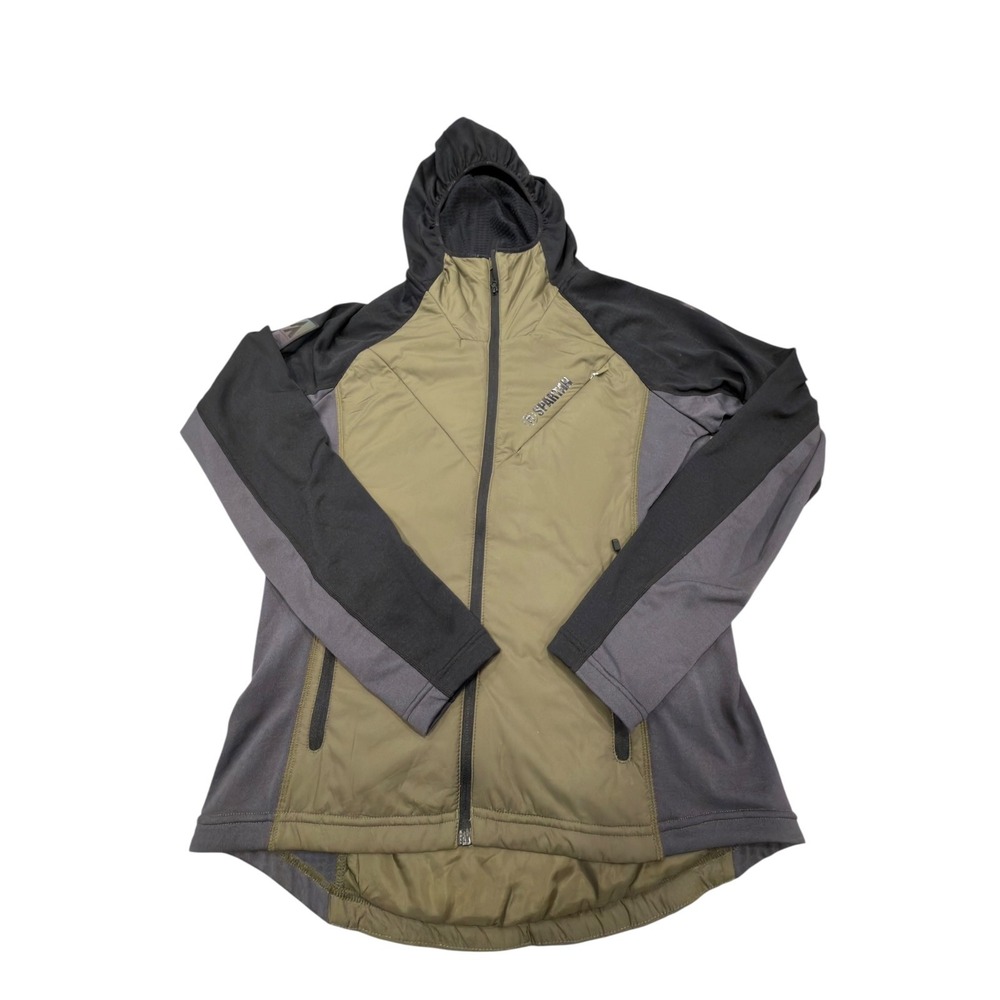 Craft Spartan Race Jacket Mens Medium Olive Grey Hybrid Insulated Hooded Full - Picture 2 of 11